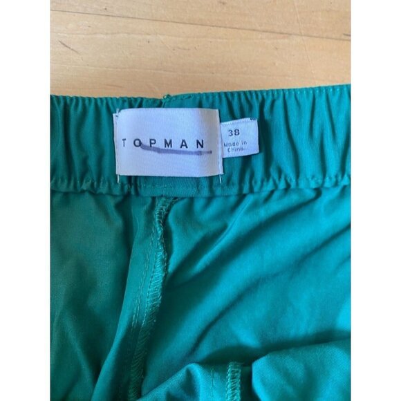 Topman "longline" green basketball shorts men's sz 38 drawstring - Picture 5 of 7